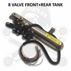 PartzBiz HD DA-SST8VM - Dirty Air Stainless Steel Tank Rear Front 200psi 8 Valve Manifold Harley Touring PartzBiz HD DA-SST8VM - Dirty Air Stainless Steel Tank Rear Front 200psi 8 Valve Manifold Harley Touring