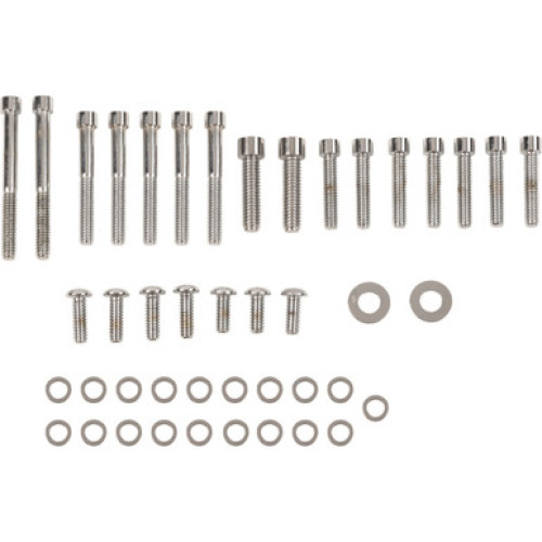 PartzBiz HD: 3488850-Drag Trans Primary Bolt Set Kit Chrome Smooth Socket Harley Softail Dyna 89-98 PartzBiz HD: 3488850-Drag Trans Primary Bolt Set Kit Chrome Smooth Socket Harley Softail Dyna 89-98