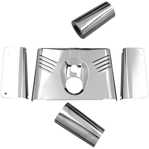 PartzBiz HD: 3465038-Drag Specialties 5 ชิ้นส้อมกระป๋อง Ribbed Chrome Cover Harley 86-17 FLST Softail PartzBiz HD: 3465038-Drag Specialties 5 ชิ้นส้อมกระป๋อง Ribbed Chrome Cover Harley 86-17 FLST Softail