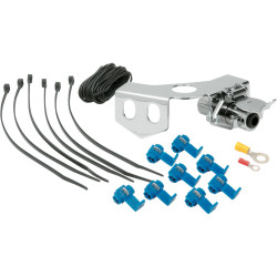 PartzBiz HD DS-720558 - Chrome Ball Mount Trailer Hitch Rear 12V Receptacle Kit Harley Touring Softail