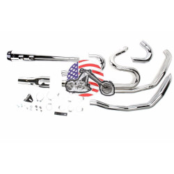 PartzBiz HD FLH-747 - Bassani Road Rage 2 into 1 II B4M Exhaust Pipe System 4” Chrome Harley Touring PartzBiz HD FLH-747 - Bassani Road Rage 2 into 1 II B4M Exhaust Pipe System 4” Chrome Harley Touring