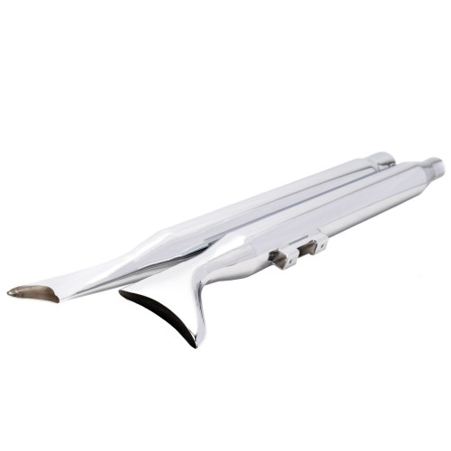 PartzBiz HD: 3442315-36” Chrome Fishtail Exhaust Slip On Mufflers Pipes 17-22 Harley Touring Bagger PartzBiz HD: 3442315-36” Chrome Fishtail Exhaust Slip On Mufflers Pipes 17-22 Harley Touring Bagger