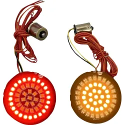 PartzBiz HD GEN-4-AR2-1156 - Custom Dynamics Dynamic Clusters2 Amber LED Rear Turn Signal Inserts 1156 2020-1890 20201890 GEN-4-AR2-1156 Harley Harley Harley light replacement upgrade touring softail