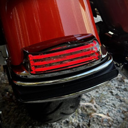 PartzBiz HD GEN-FT-R-D - Custom Dynamics LED Red Rear Fender Tip Dual Intensity Light for Harley FL Models