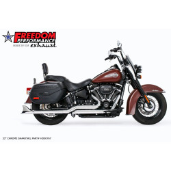 PartzBiz HD HD00767 - Freedom Performance Chrome Pipes Exhaust Sharktail 33” Dual Softail Harley ’18+
