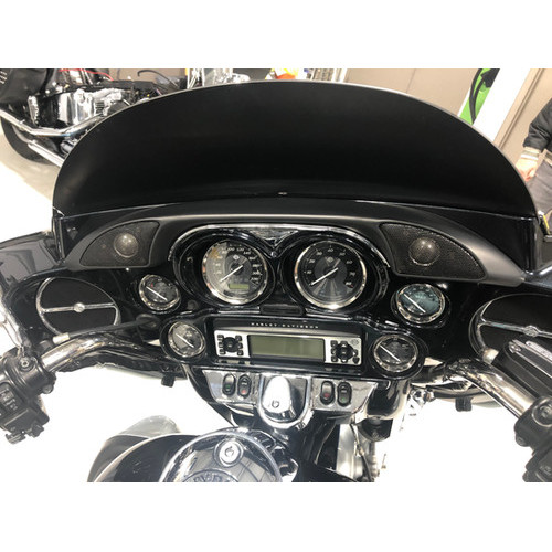PartzBiz HD: 3449481-Hogtunes Black Chrome Hog Pod Inner Fairing Dash Trim Tweeter Kit Harley Batwing