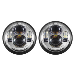 PartzBiz HD HW195207 - Hogworkz Chrome LED 4.65” Dual Daymaker Style Headlights Harley Dyna Fat Bob PartzBiz HD HW195207 - Hogworkz Chrome LED 4.65” Dual Daymaker Style Headlights Harley Dyna Fat Bob