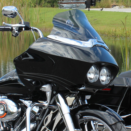 PartzBiz HD: 3492369-Klock Werks Pro Touring Flare Windshield 12” Tinted Drilled Harley FLTR 98-16