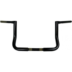 PartzBiz HD LA-7361-10B - LA Choppers 10” Gloss Black 1.25 Twin Peaks Touring Handlebars Harley Batwing