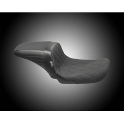 PartzBiz HD LK-591DMGP - Le Pera Black Diamond Stitch Gripper Kickflip 2 Two Up Seat Harley Dyna 06-17 PartzBiz HD LK-591DMGP - Le Pera Black Diamond Stitch Gripper Kickflip 2 Two Up Seat Harley Dyna 06-17