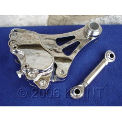 PartzBiz HD M-BC-2000L - Chrome Left Front Brake Caliper Kit Harley Bobber Chopper DNA Paughco Springer