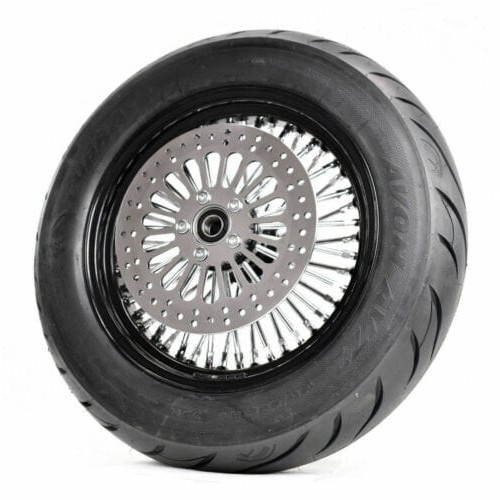 PartzBiz HD: 3441605-16 X 5.5 Black 52 Fat Mammoth Spoke Rear Wheel Tire Package Harley Touring 09+ B PartzBiz HD: 3441605-16 X 5.5 Black 52 Fat Mammoth Spoke Rear Wheel Tire Package Harley Touring 09+ B