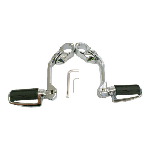 PartzBiz HD: 3453207-Rivco Chrome 5” Highway Slotted Footpeg Pegs Mount 1 ¼ Engine Crash Guard Bar