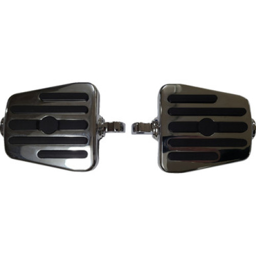 PartzBiz HD: 3490271-Rivco Mini Floorboards Chrome Pair Set Rubber Inlays 4” x 4” Male Harley PartzBiz HD: 3490271-Rivco Mini Floorboards Chrome Pair Set Rubber Inlays 4” x 4” Male Harley