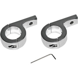 PartzBiz HD PB-125-C - Custom Dynamics Chrome Halo Fog Lamps Mount Kit for 1-1/4" Engine Guard Tube PB-125-C 2040-2346 20402346 FLTCU FLHX FLHR FLTR FLHT FLTRX electra road street glide ultra light Custom Dynamics ProBeam fog lamps