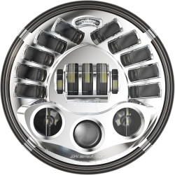 PartzBiz HD PB-7A-IND-C - Custom Dynamics Chrome 7 Adaptive Headlamp LED 5000k Indian Touring 15-21