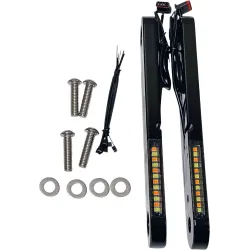 PartzBiz HD PB-DS2-13-B - Custom Dynamics ProBeam Black Flush Dynamic Strips Turn Signal FLH 97-13 PartzBiz HD PB-DS2-13-B - Custom Dynamics ProBeam Black Flush Dynamic Strips Turn Signal FLH 97-13