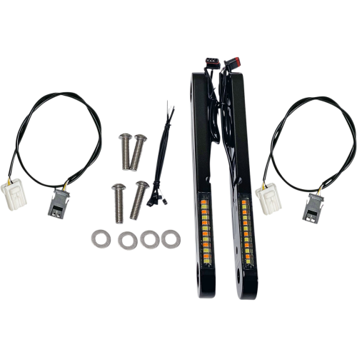 PartzBiz HD: -Custom Dynamics Black ProBEAM Dynamic Strips V2 Front Turn Signals Harley Touring 96-Up PartzBiz HD: -Custom Dynamics Black ProBEAM Dynamic Strips V2 Front Turn Signals Harley Touring 96-Up