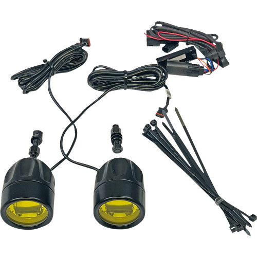 PartzBiz HD: -Custom Dynamics ProBEAM LED Halo Fog Lights Black Pair Yellow Harley Custom PartzBiz HD: -Custom Dynamics ProBEAM LED Halo Fog Lights Black Pair Yellow Harley Custom