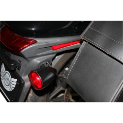 PartzBiz HD PB-UNV-RTS-RR-B - Gloss  Black Complete ProBeam Solid Red Universal Turn Signal