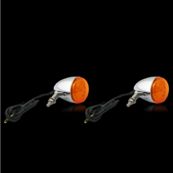 PartzBiz HD PB-UNV-TS-A-B - Gloss Black Complete ProBeam Solid Amber Universal Turn Signal