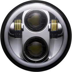 PartzBiz HD PG-575-C - Custom Dynamics Chrome 5.75" ProGLOW Headlamp w/ Color Changing Halo Harley