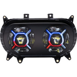 PartzBiz HD PG-RG-B - Custom Dynamics ProGLOW Double-X LED Headlight Black Clear LED Harley FLTR 2015+ PartzBiz HD PG-RG-B - Custom Dynamics ProGLOW Double-X LED Headlight Black Clear LED Harley FLTR 2015+