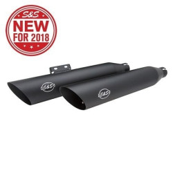 PartzBiz HD SS550-0735 - S&S 550-0735 Chrome Slash Cut RACE Slip-On Mufflers 18-19 Harley Softail M8 1801-1354 18011354 Milwaukee Eight Street Bob; Low Rider; Softail Slim; Fat Boy; Breakout