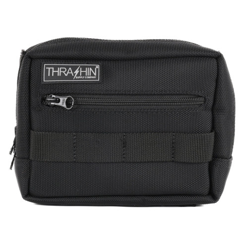 PartzBiz HD: 3463873-Thrashin Supply Black Handlebar Bag Nylon Sissy Bar Quick Attach Luggage Harley