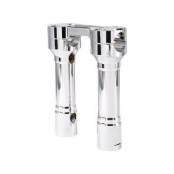 PartzBiz HD TSC-6100-3 - Thrashin’ Hole Shot Risers 6” Chrome Aluminum Pair Top Clamp 1” dia OE Harley PartzBiz HD TSC-6100-3 - Thrashin’ Hole Shot Risers 6” Chrome Aluminum Pair Top Clamp 1” dia OE Harley