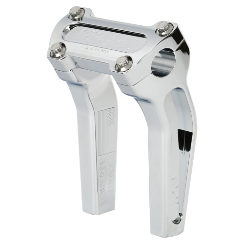 PartzBiz HD: 3492501-Thrashin’ OG Risers 6.5” Chrome Gauge Cut Pair Top Clamp 1” Harley Softail 18-21