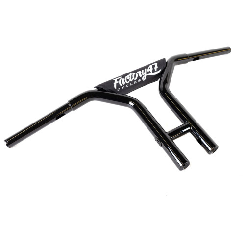 PartzBiz HD: 3487284-Factory 47 MX47 Bar T Handlebars 12” 1-1/4” Black Straight Harley Softail Dyna