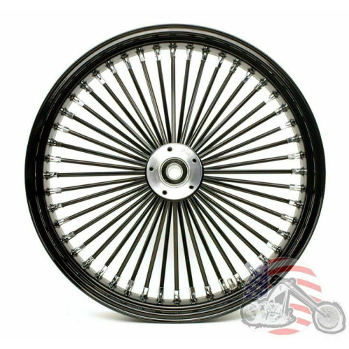 PartzBiz HD: 3482209-21 3.5 Blackout 46 Fat Spoke Front Wheel Black Dual Disc Rim 08+ Harley 25mm ABS PartzBiz HD: 3482209-21 3.5 Blackout 46 Fat Spoke Front Wheel Black Dual Disc Rim 08+ Harley 25mm ABS