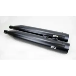 PartzBiz HD ACMRINEBLK95-4.5 - 4.5” Black Snub Nose Slip-On Mufflers Exhaust Pipes 95-16 Harley Touring Bagger