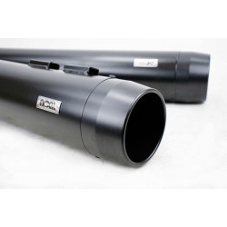 PartzBiz HD ACMRINEBLK95 - 4” Black Snub Nose Slip-On Mufflers Exhaust Pipes 95-16 Harley Touring Bagger