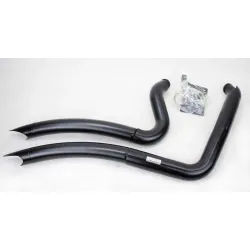 PartzBiz HD DYNA-CURVES-9105-BLACK - Black Big Radius Radius Curves Full Exhaust Drag Pipe System Harley Dyna 91-05