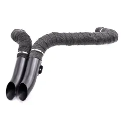 PartzBiz HD HD001BW - สีดำ 1 3/4‚” LAF LAF Drag Pipes Exhaust Harley Softail Chopper Custom Wrapped