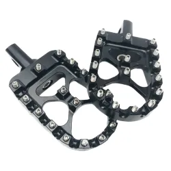 PartzBiz HD ACMMXFP-BLK - ACM อลูมิเนียมสีดำ MX ที่วางเท้าสำหรับรถจักรยานยนต์ Harley Dyna Sportster Softail