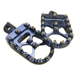 PartzBiz HD ACMMXFP-BLU - ACM Blue Aluminium MX ที่วางเท้าสำหรับรถจักรยานยนต์ Harley Dyna Sportster Softail