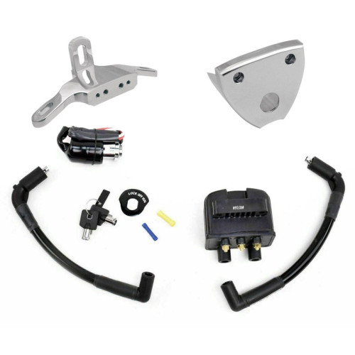PartzBiz HD: 3475555-Single Fire Ignition Coil Plug Wires Switch Motor Mount Kit Chrome Harley Evo
