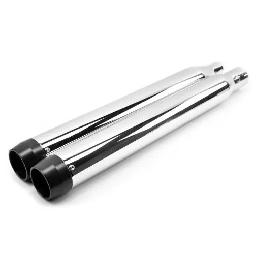 PartzBiz HD: 3441825-3.5” Chrome Black Slip-On Mufflers Exhaust Pipes 2017-2020 Harley Touring Bagger
