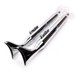 PartzBiz HD FT1-C - 36‚” ท่อไอเสีย Chrome Fishtail บนท่อไอเสีย 95-16 Harley Touring Bagger Dresser PartzBiz HD FT1-C - 36‚” ท่อไอเสีย Chrome Fishtail บนท่อไอเสีย 95-16 Harley Touring Bagger Dresser