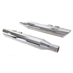 PartzBiz HD ACMSLASH17-4.5C - 4.5” Chrome Slash Angle Tip Slip-On Mufflers Exhaust Pipes Harley Touring 17+ M8