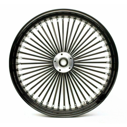 PartzBiz HD: 3476113-21 3.5 Blackout 46 Fat Spoke Front Wheel Black Dual Disc Rim 2008+ Harley 25mm PartzBiz HD: 3476113-21 3.5 Blackout 46 Fat Spoke Front Wheel Black Dual Disc Rim 2008+ Harley 25mm