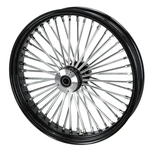 PartzBiz HD: 3465918-21  3.5 46 Fat King Spoke Front Wheel Black Rim Dual Disc 08+ Harley Touring ABS