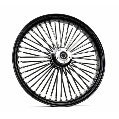 PartzBiz HD: 3476066-21 x 3.5 Blackout 46 Fat Spoke Front Black Wheel Rim Harley Softail Single Disc PartzBiz HD: 3476066-21 x 3.5 Blackout 46 Fat Spoke Front Black Wheel Rim Harley Softail Single Disc