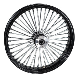 PartzBiz HD ACM2135BLKRMHBDD - 21x3.5 Chrome 46 Fat Spoke ด้านหน้าขอบล้อสีดำ Harley Touring Dual Disc PartzBiz HD ACM2135BLKRMHBDD - 21x3.5 Chrome 46 Fat Spoke ด้านหน้าขอบล้อสีดำ Harley Touring Dual Disc