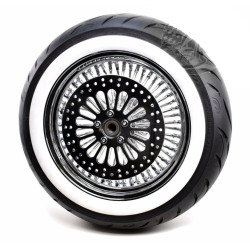 PartzBiz HD ACM1635CHRR-WW-PACKAGE - 16 3.5 46 Fat King Spoke Rear Chrome Rim Hub Whitewall Wheel Tyre Package Harley PartzBiz HD ACM1635CHRR-WW-PACKAGE - 16 3.5 46 Fat King Spoke Rear Chrome Rim Hub Whitewall Wheel Tyre Package Harley