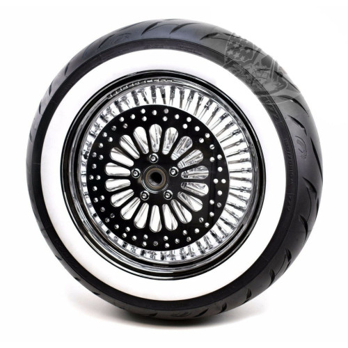 PartzBiz HD: 3462708-16 3.5 46 Fat King Spoke Rear Chrome Rim Hub Whitewall Wheel Tire Package Harley PartzBiz HD: 3462708-16 3.5 46 Fat King Spoke Rear Chrome Rim Hub Whitewall Wheel Tire Package Harley