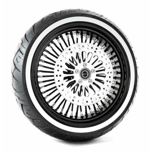 PartzBiz HD: 3441617-16 5.5 Black Rim 52 Fat Mammoth Spoke Rear Wheel WW Tire Harley Touring ABS 09+